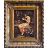 After John William WATERHOUSE 'Psyche Opening the Golden Box' Colour print In a heavy carved gilt