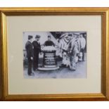 Royal Navy interest - Two photographic prints, 'Rum Ration', 17.5cm x 23.5cm, framed.