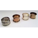 Four silver napkin rings 3.5oz