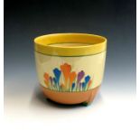 A Wilkinson Ltd Bizarre by Clarice Cliff 'Crocus' pattern jardiniere, printed marks to base.