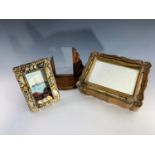 A sailor's sweetheart shellwork rectangular picture frame, printed with a cruiser, 18cm x 12cm,