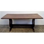 A oak refectory type dining table, 20th century, height 72cm, width 173cm, depth 71cm.Condition