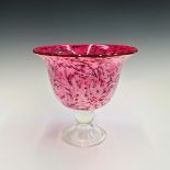 A 20th century cranberry glass campana stemmed bowl. Height 26cm.
