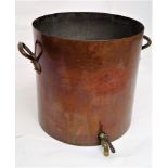 A copper urn/ stock pot of exceptionally large size by Leon Jaeggi and Sons Ltd, Maufacturing