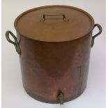 A copper urn/ stock pot and cover of exceptionally large size by Leon Jaeggi and Sons Ltd,