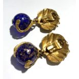 Pair of costume earrings signed Couber Paris