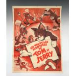 A 1950s MGM French language cinema advertising poster 'L es Nouvelles Aventures De Tom Et Jerry'.