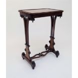 A Victorian rosewood occasional table, height 73cm, width 51cm, depth 35cm..Condition report: A