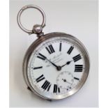 A silver key wind open face pocket watch retailed by W. B. Michell Penzance "The Champion"