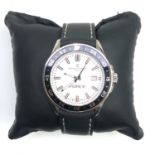 A Bernhard H. Mayer gentleman's automatic stainless steel Force wristwatch, the black strap with