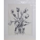 Marianne DE TREY (1913-2016) Floral Still Life Charcoal Signed 39 x 30cm (paper size)Condition