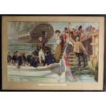 A 19th Century chromolithograph entitled 'Good-Bye, My Lads!', depicting Nelson leaving Portsmouth
