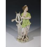 A late 19th century Alteste Volkstedter Porzellanfabrik German porcelain figure of a female lyre