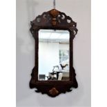 A George III mahogany wall mirror, 66 x 37cm.