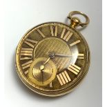 A fine and large George III 18ct Gold Keywind open face pocket watch by Thomas Farr, Bristol