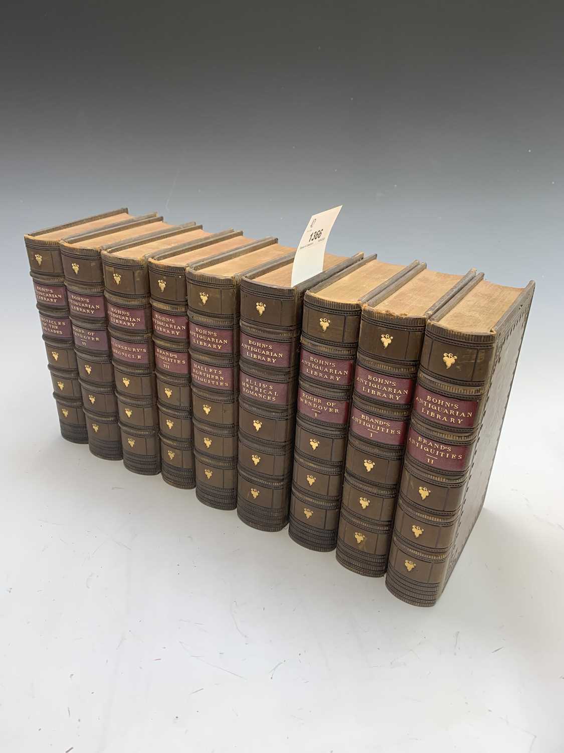 BOHN'S ANTIQUARIAN LIBRARY. 9 Vols incl sets, plts comp, well bound calf gilt by Wright, lettering - Image 2 of 4