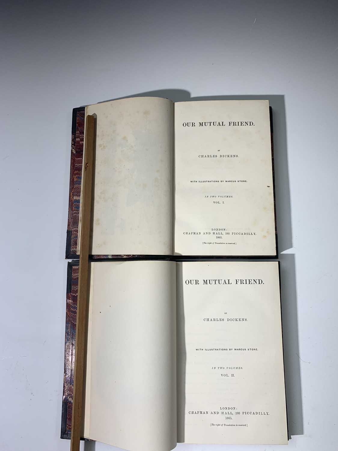 CHARLES DICKENS "Our Mutual Friend." 2 Vols, 1st edition, etched plates by Marcus Stone complete, - Image 8 of 9