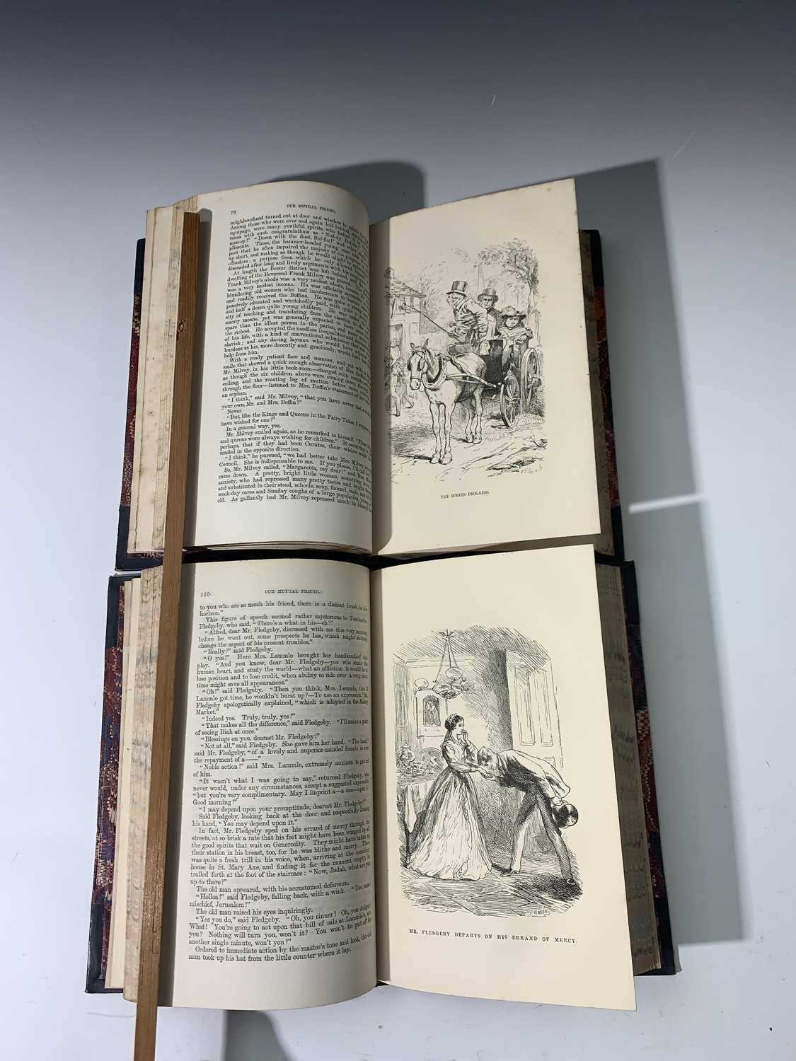 CHARLES DICKENS "Our Mutual Friend." 2 Vols, 1st edition, etched plates by Marcus Stone complete, - Image 6 of 9