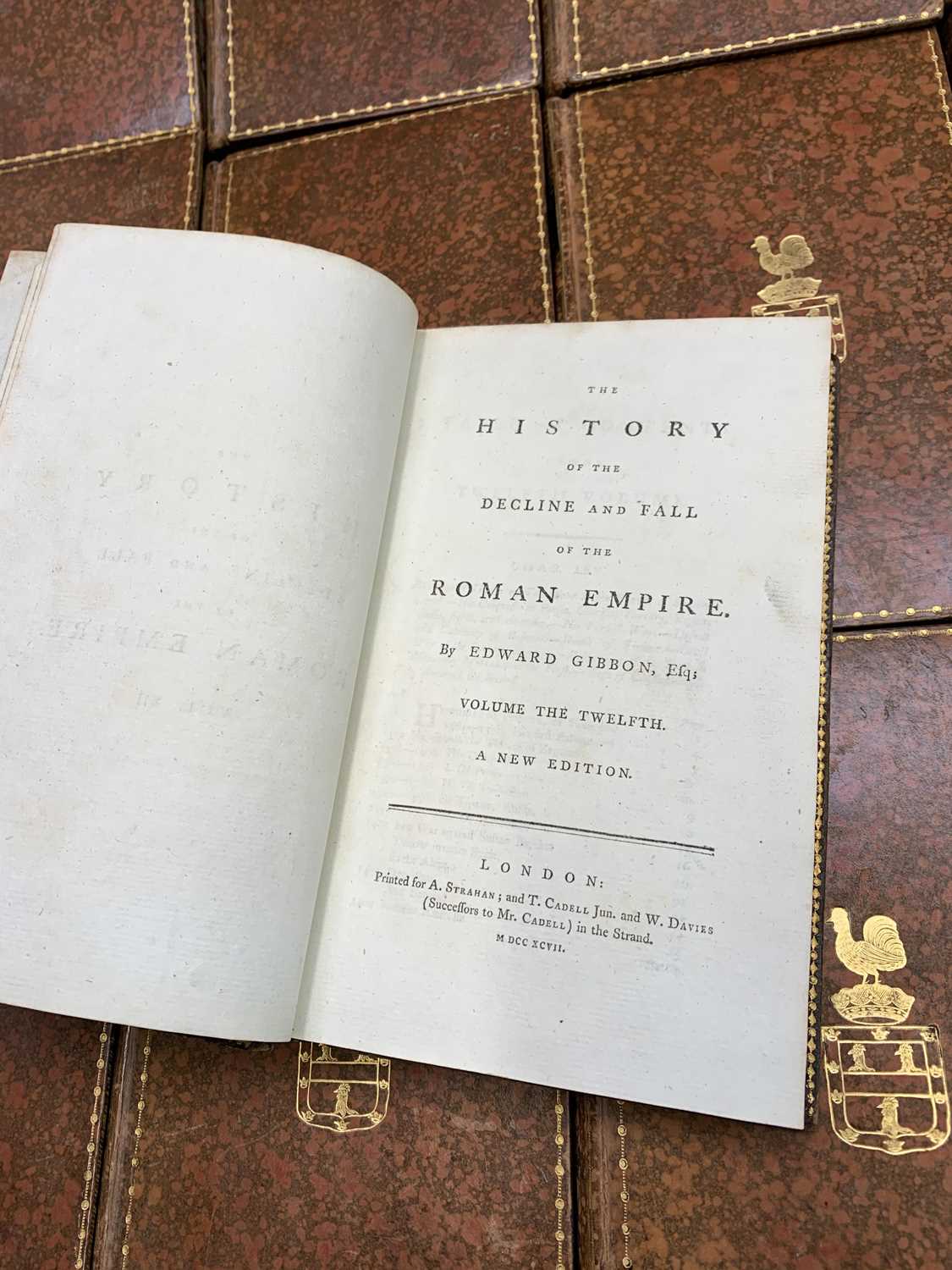 BRITISH ARMORIAL BINDING. "The History of the Decline & Fall of the Roman Empire." by Edward Gibbon, - Image 8 of 11