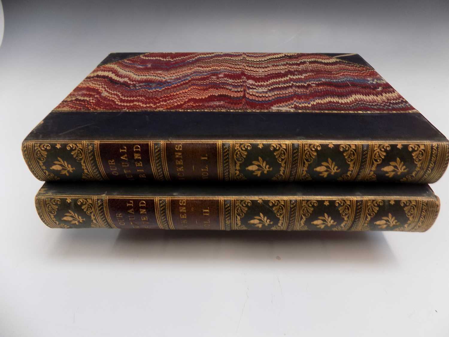 CHARLES DICKENS "Our Mutual Friend." 2 Vols, 1st edition, etched plates by Marcus Stone complete,