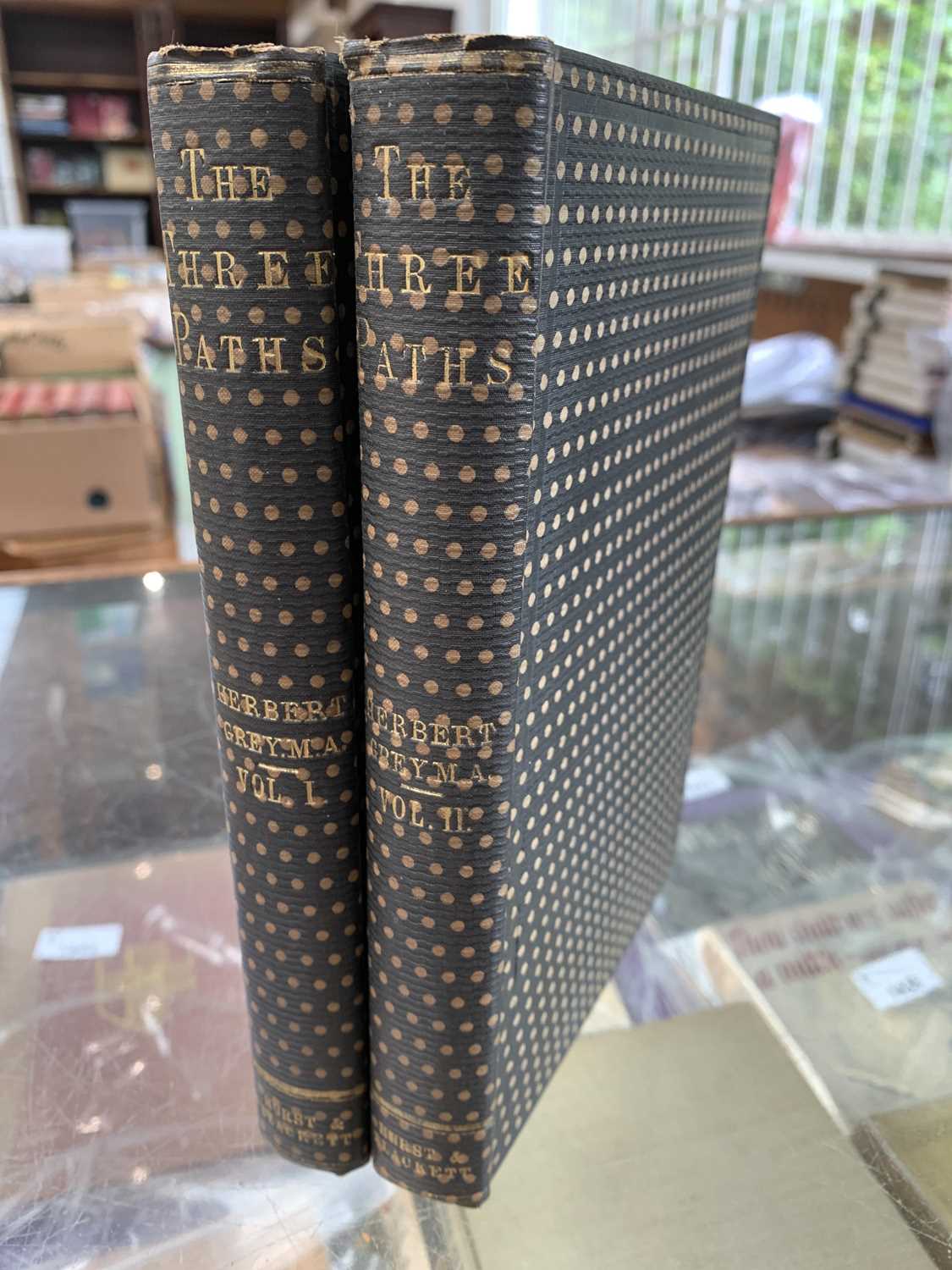 HERBERT GREY. "The Three Paths." 2 Vols comp, 1st edn, superb orig "polka dot." cloth binding, gt, - Image 3 of 5
