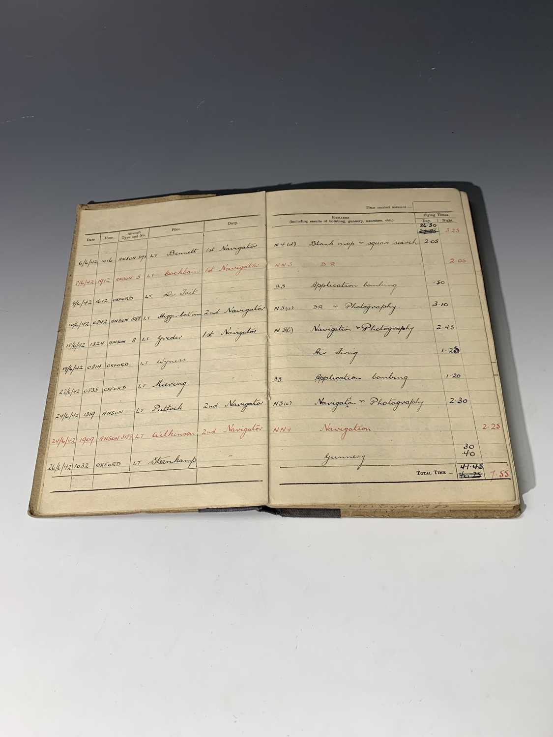 W.W.II BOMBER COMMAND "Observer's & Air Gunner's Flying Log Book." Sergeant B. Howard, flying - Image 21 of 24