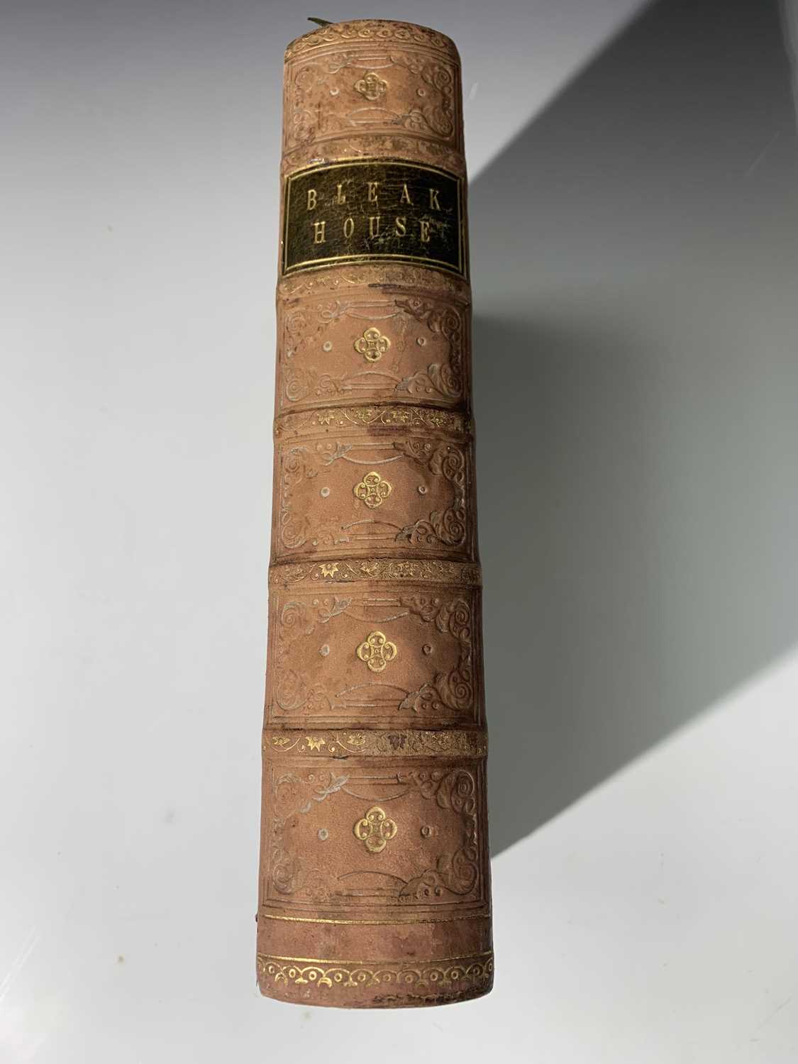 CHARLES DICKENS "Bleak House." 1st edn, etched plts by "Phiz" comp, cont 1/2 cf gt, 1853 good copy. - Image 13 of 13