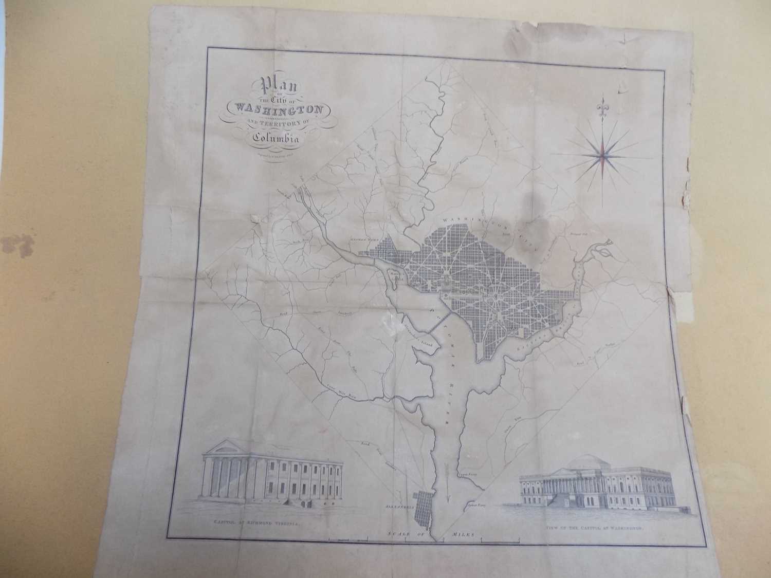 "Plan of the City of Washington & the Territory of Columbia." engr Lizars, approx 16 x 18 inches.