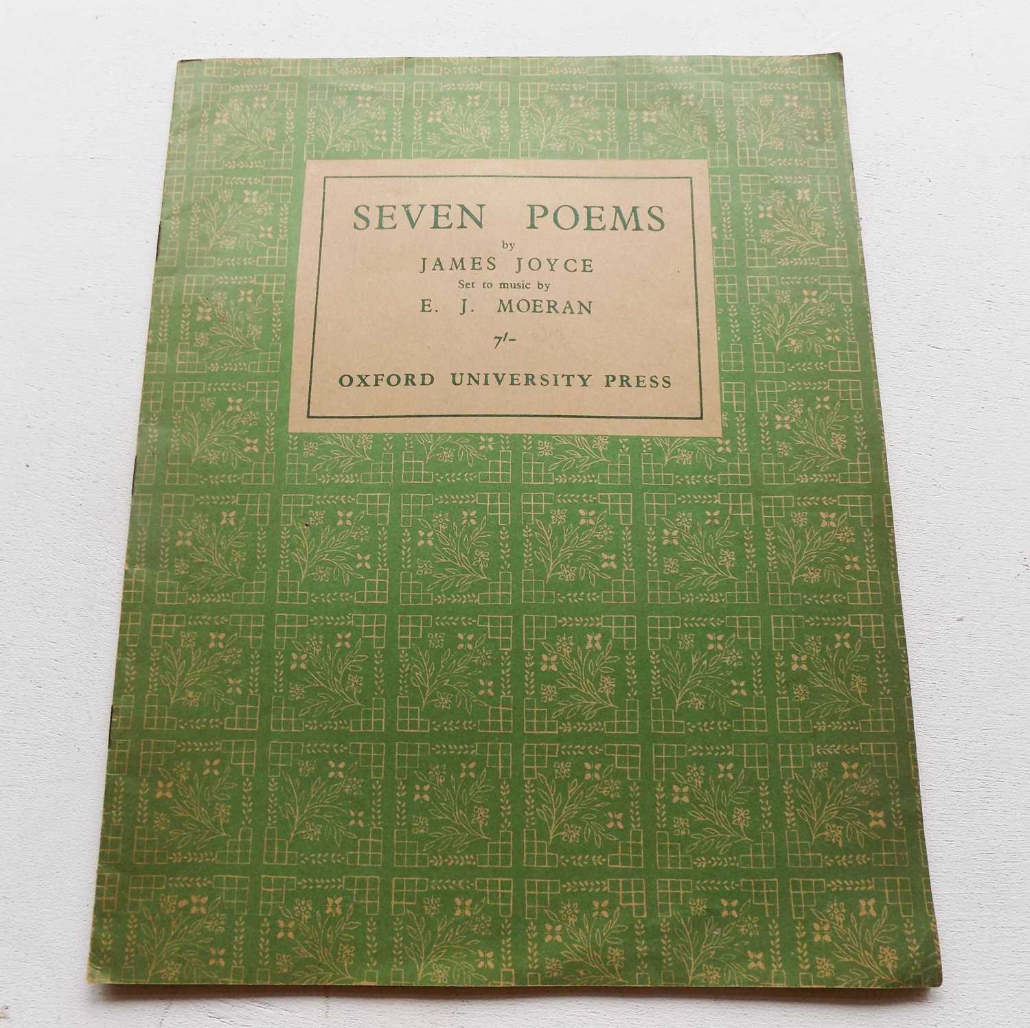 JAMES JOYCE. "Seven Poems." set to music by E.J. Moeran, 20 pp comp, orig wps, O.U.P. 1930 VG.