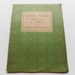 JAMES JOYCE. "Seven Poems." set to music by E.J. Moeran, 20 pp comp, orig wps, O.U.P. 1930 VG.