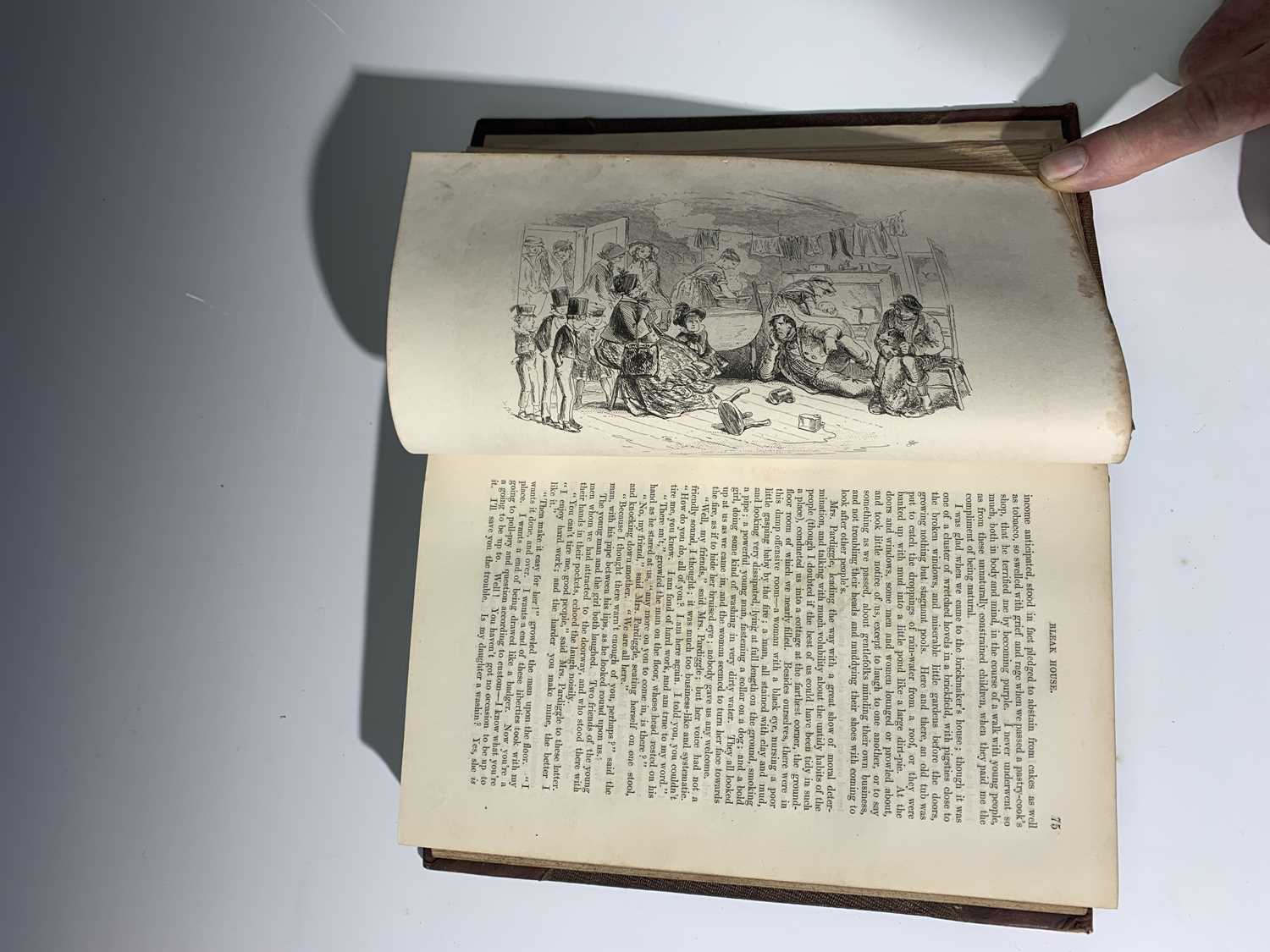 CHARLES DICKENS "Bleak House." 1st edn, etched plts by "Phiz" comp, cont 1/2 cf gt, 1853 good copy. - Image 9 of 13