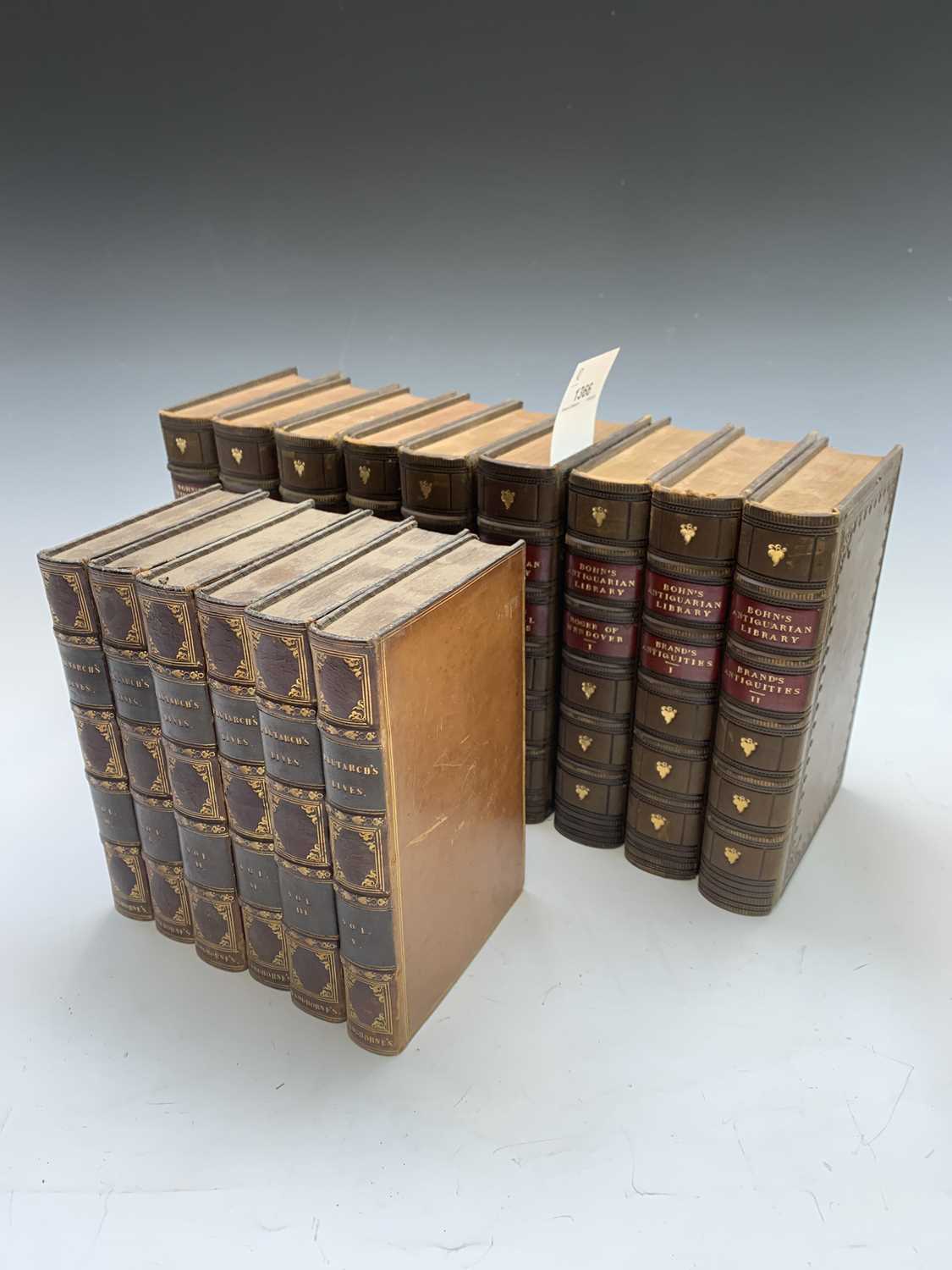 BOHN'S ANTIQUARIAN LIBRARY. 9 Vols incl sets, plts comp, well bound calf gilt by Wright, lettering