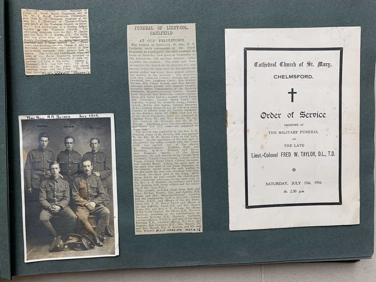 The First World War scrapbook of Warrant Officer (later Lieutenent) Alfred Edwin Rust who served - Image 7 of 14