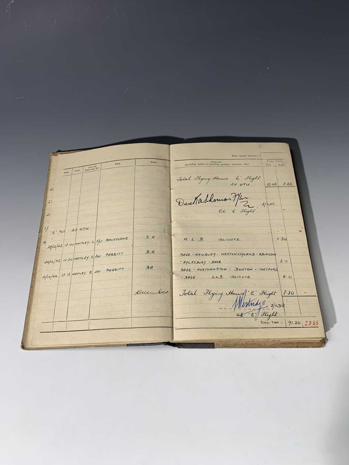 W.W.II BOMBER COMMAND "Observer's & Air Gunner's Flying Log Book." Sergeant B. Howard, flying - Image 17 of 24