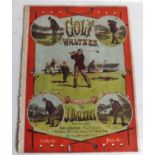 GOLF. "GOLF Waltzes, Far & Sure. Rare colour lithography music cover showing Musselburgh Links &