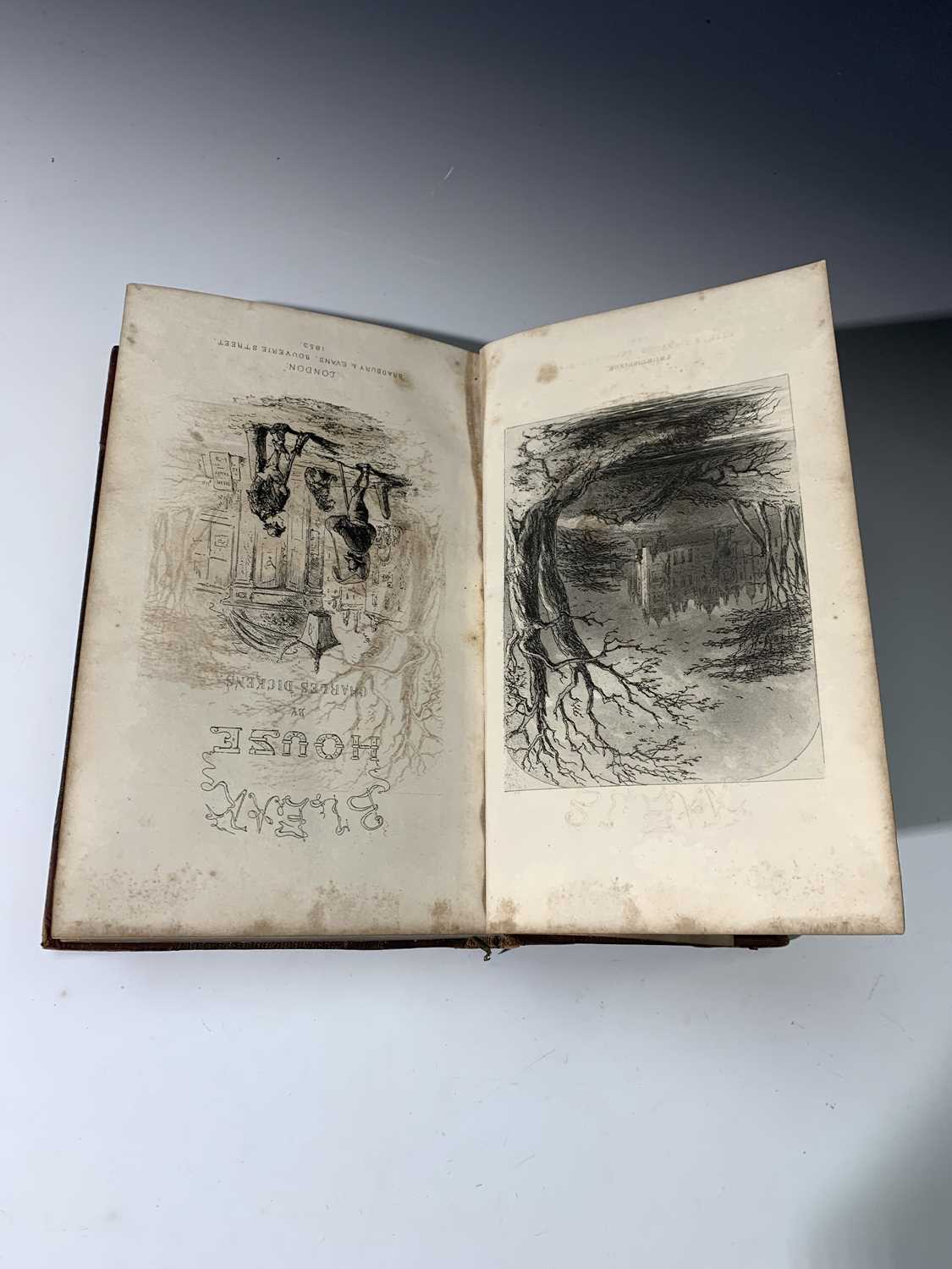 CHARLES DICKENS "Bleak House." 1st edn, etched plts by "Phiz" comp, cont 1/2 cf gt, 1853 good copy. - Image 8 of 13