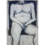 John EMANUEL (b.1930) Seated Female NudeCharcoal and pastelSigned and dated 8378.5 x 56cm