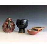 Leach Pottery, St Ives - a Sylvia Hardaker vase, height 13cm, impressed marks, a Trevor Coarser