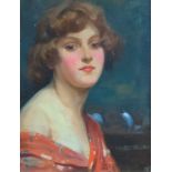 John Sanderson WELLS (1872-1955) Portrait of a fashionable young lady ( It is the vendors belief