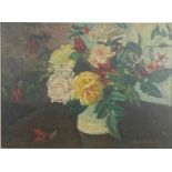 Frederick BOTTOMLEY (1883-1960)Floral Still Life with RosesOil on boardSigned (Fred Bottomley)29.5 x