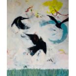 Simon POOLEY (1955) Playful Rooks Mixed media on canvas Signed Labels to verso dated 2016 100 x