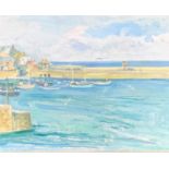 Marjorie MOSTYN (1893-1979)High Tide, St Ives HarbourOil on boardSigned and dated 5141 x 51cm