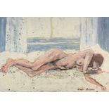 Minou STEINER (1940-2008)Reclining NudeOil on paperSigned37 x 54cmCondition report: UK postage: £