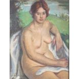 Leonard FULLER (1891-1973)Untitled (Seated Nude in a Landscape)Oil on canvasSigned James Bourlet