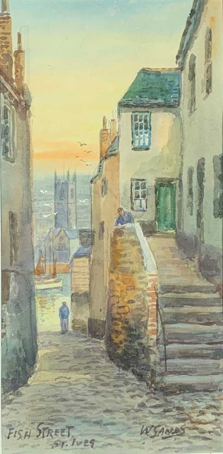 W. SANDS (Thomas Herbert VICTOR) (1894-1980)Fore Street, St. IvesWatercolourSigned and inscribed