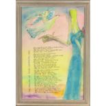 Sven BERLIN (1911 - 1999)Illustration and PoemThe Ballad of John Lennon - 1981Gouache Signed and
