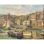 Gilbert GEE (XX) Full Tide St Ives Oil on board Signed 40 x 50cmCondition report: UK postage: £50+