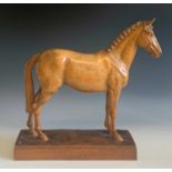 Faust Emanuel LANG (1887-1973)Thoroughbred Horse with Plaited ManeCarved wood