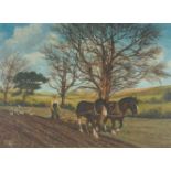 Bessie BUCHANAN (20th Century)Ploughing Team Oil on boardSigned and dated 8022 x 31cmCondition