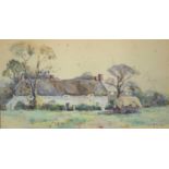 Eyres SIMMONS (1872-1955)Cottages at CadgwithWatercolourSigned, artist's label to verso dated 191215